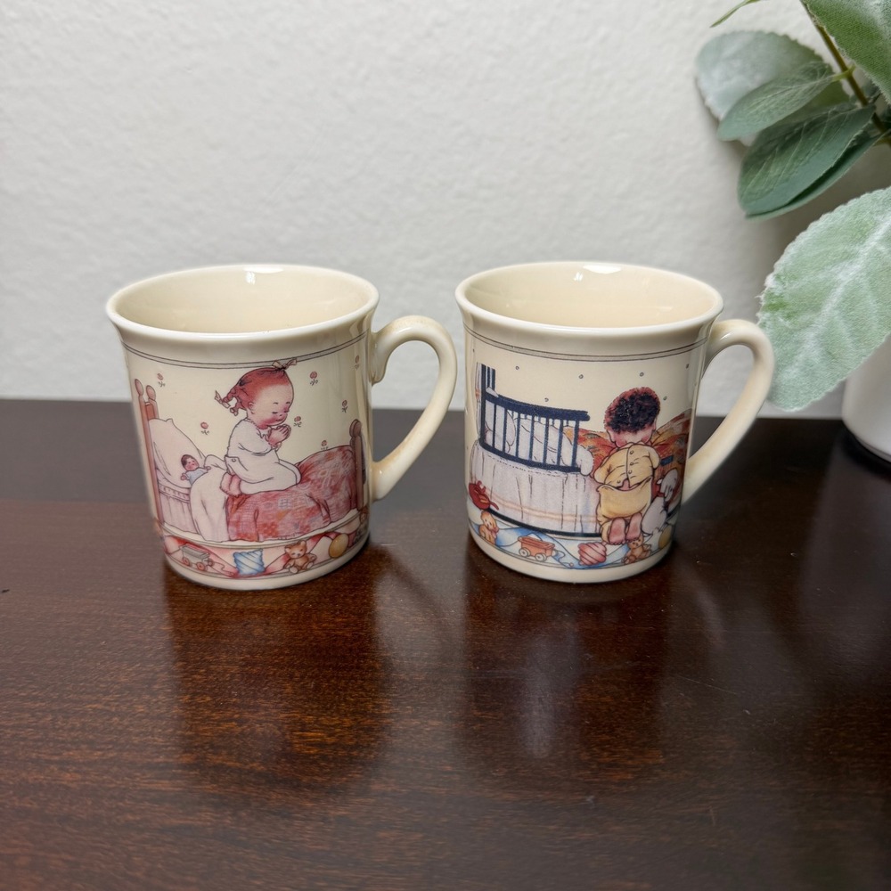 Vintage 1991 Enesco Memories of Yesterday‎ Mugs Lucie Attwell Set of 2 Japan